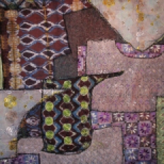 "Textile Dealer," detail, batik quilt, 2006