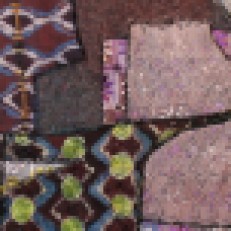 "Textile Dealer," detail, batik quilt, 2006