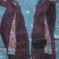 "Mask of Peace," batik quilt tapestry