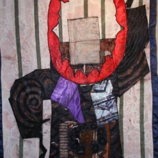 "Help From Above," batik quilt tapestry (BQT)