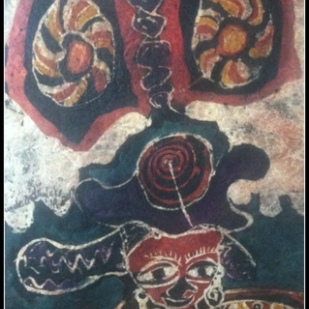 "Oya, Wife of Shango," 30" x 20", batik on handmade paper