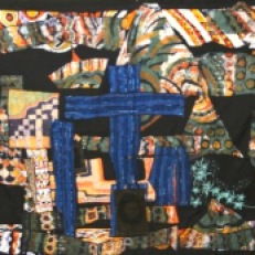 "The First Dark Night at the Calvary," batik quilt tapestry (BQT)