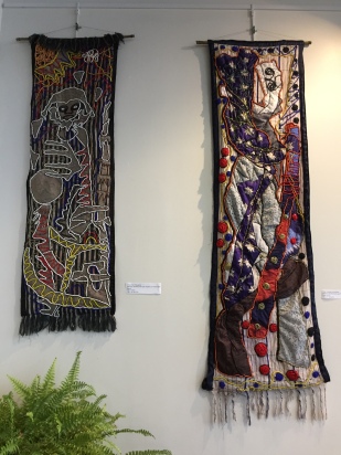 Tunde Odunlade Batik Quilt Tapestry works on display at Culture Coffee Too, Fort Totten, N.E. Washington, D.C.