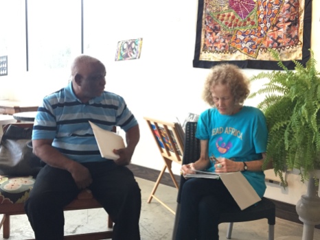 Nigerian Artist George Ajewole with Janet Stanley, Librarian, Smithsonian National Museum of African Art